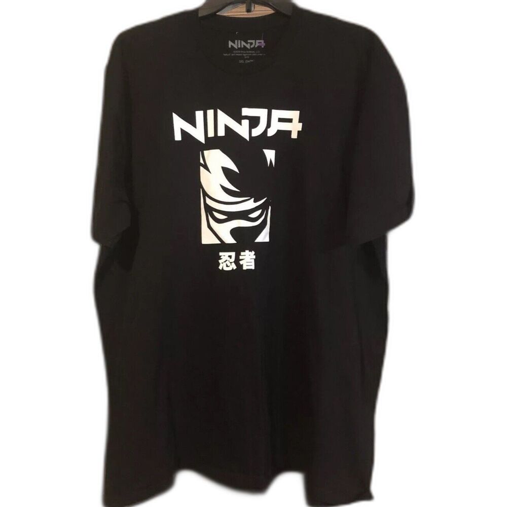 Ninja Tyler Blevins Shirt Mens 3XL Black Twitch Streamer Kanji Logo Graphic Tee